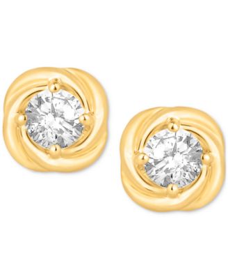 Diamond Love Knot Stud Earrings (1 ct. t.w) in 14k Gold