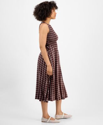 Women's Printed Smocked Sleeveless Midi Dress, Macy's Exclusive