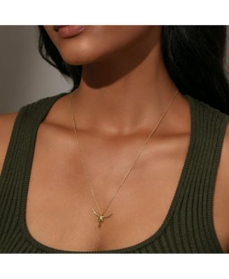 14K Gold-Plated Fighter Necklace, 20"-23"