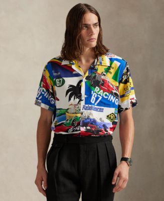 最旬★【POLO RALPH LAUREN】レーシングプリント キャンプシャツ Polo Ralph Lauren Men's Classic-Fit Racing-Print Camp Shirt
