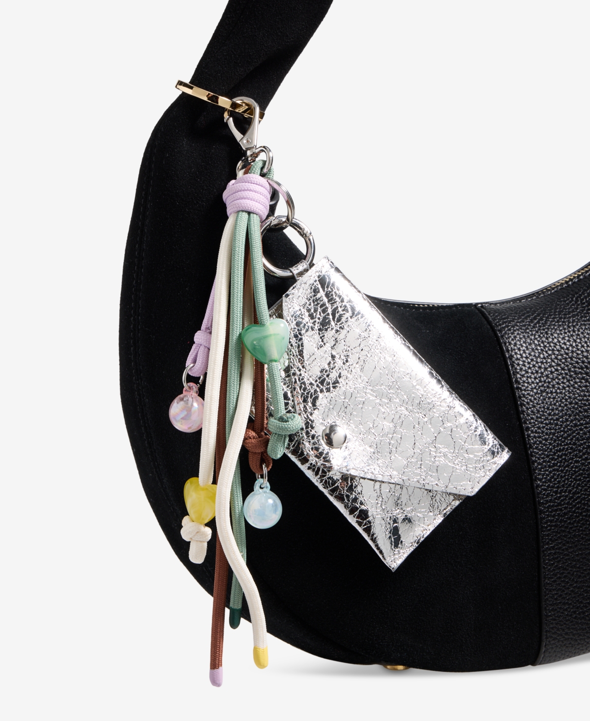 On 34th Card Case & Multi-charm Beaded Keychain, Macy's Exclusive In Metallic