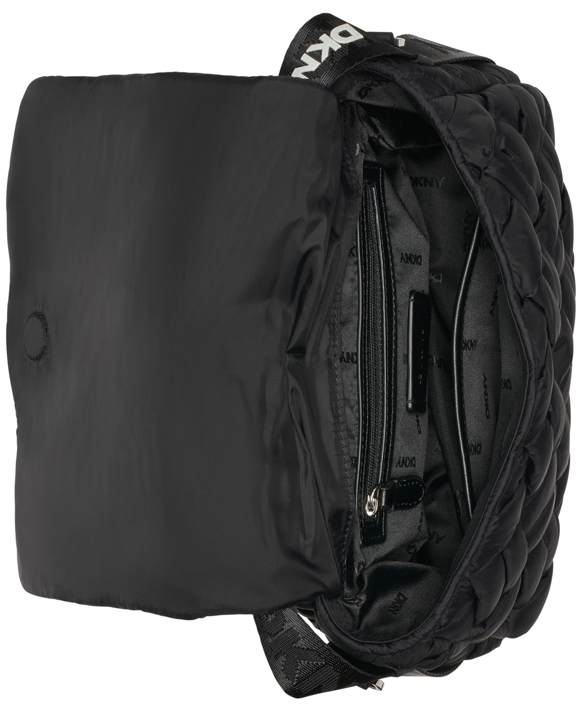 Dkny Nadia Small Quilted Flap Shoulder Bag In Black