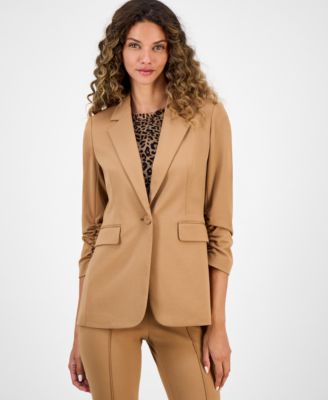 Bar III - Women's One-Button Scrunched-Sleeve Jacket