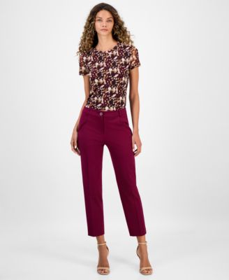 Bar III - Women's Mid-Rise Straight-Leg Pants, Created for Macy's