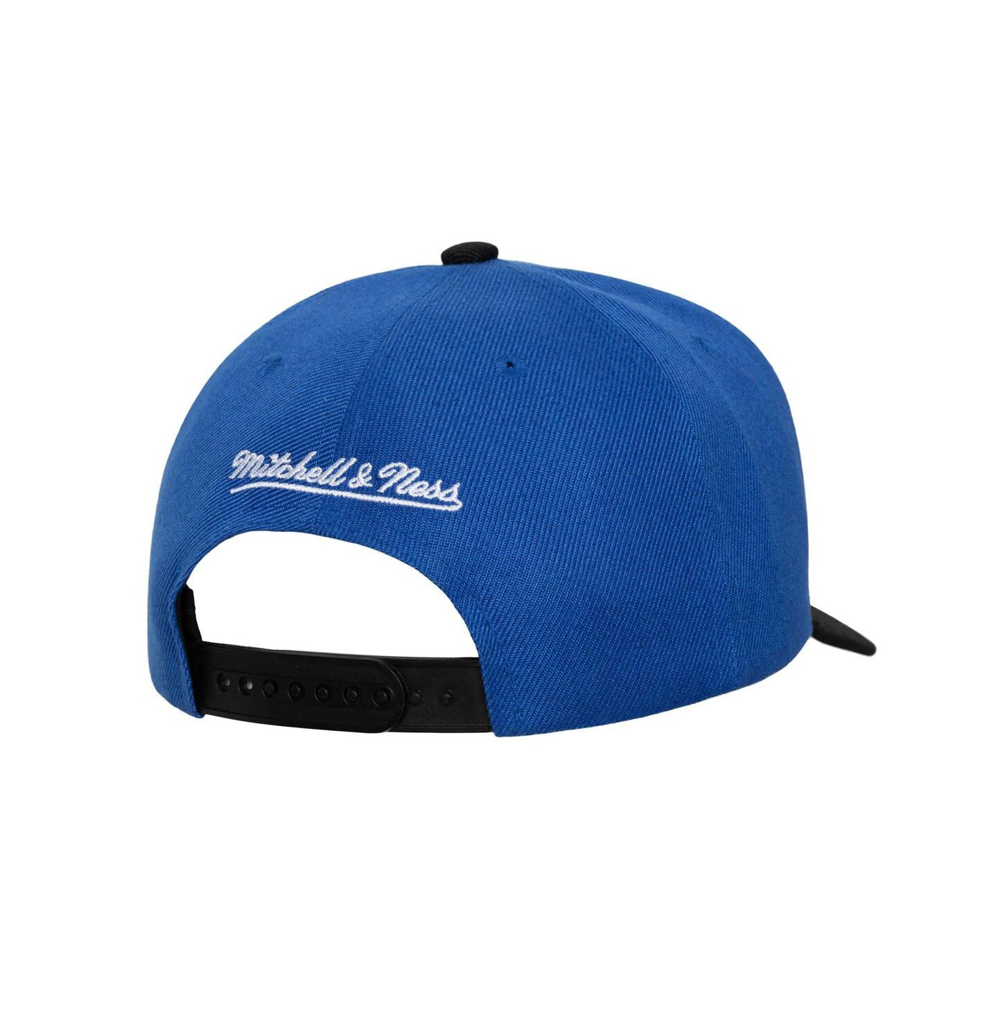 Мужская кепка Mitchell & Ness Blue/Black New York Rangers Underarch Two-Tone Pro Crown Snapback Hat — фото 2