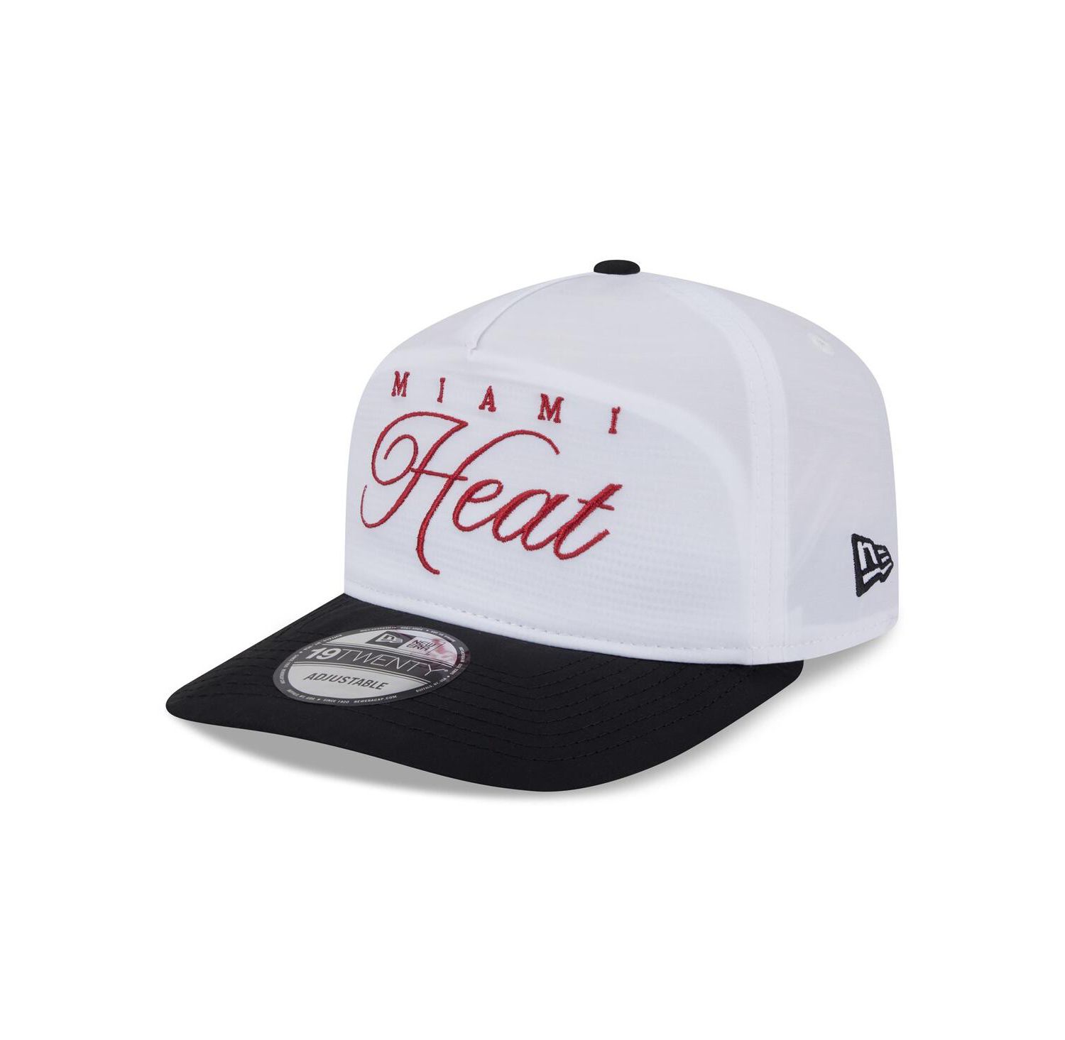 Men's White/Black Miami Heat 2025 NBA Draft On-Stage Nylon 19TWENTY Adjustable Hat