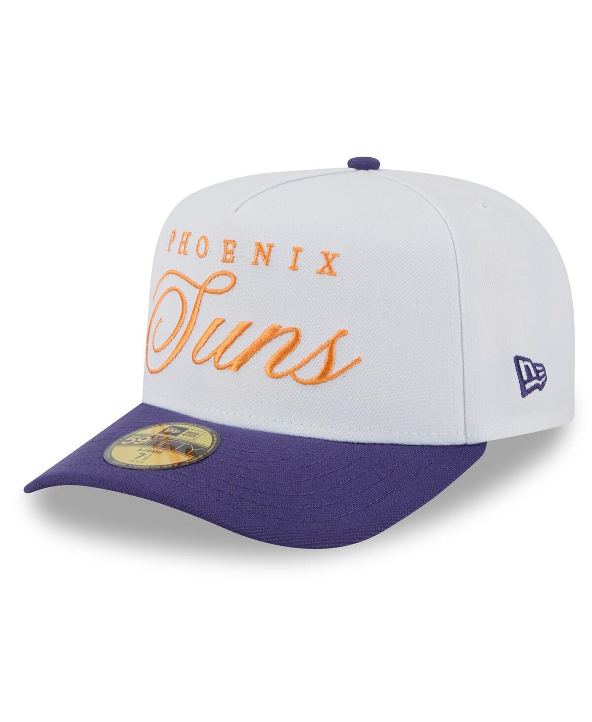 New Era Men's White/purple Phoenix Suns 2025 Nba Draft A-frame 59fifty Fitted Hat In Multi