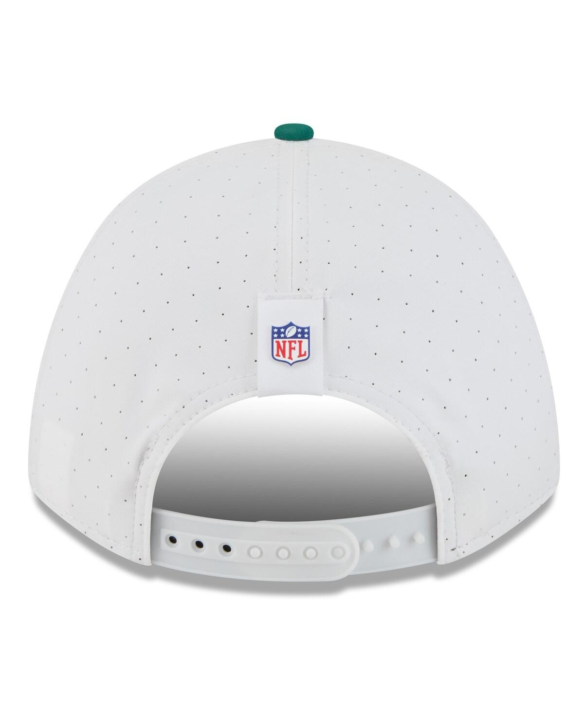 New Era Men's White/green New York Jets 2025 Nfl Training Camp A-frame 9forty Adjustable Hat In Multi