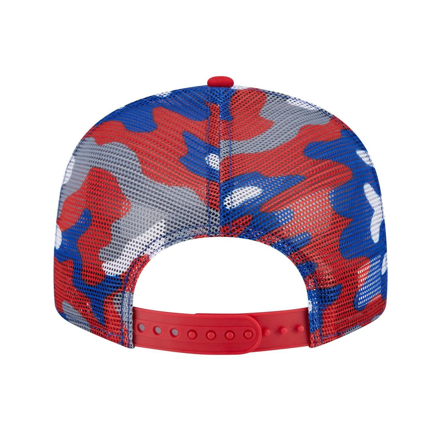 Men's Blue/Red New York Rangers Camo Meshback 9FIFTY Snapback Hat
