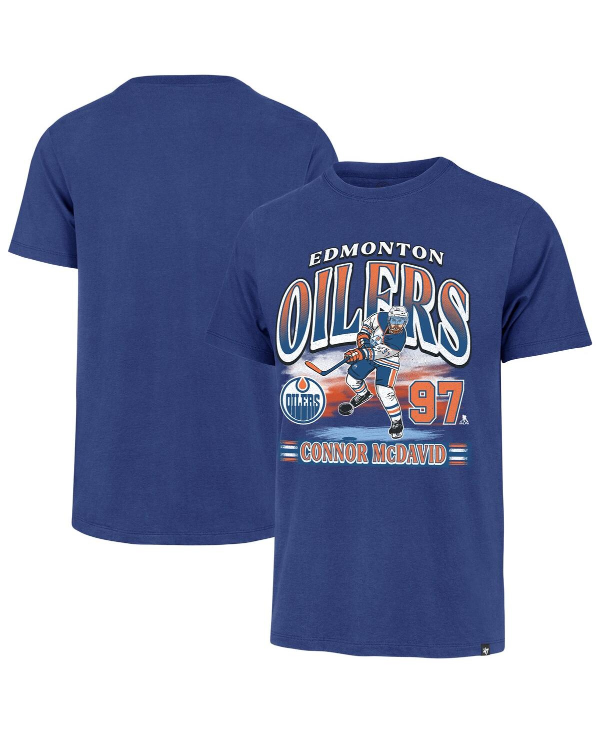 47 Brand Men's Connor Mcdavid Royal Edmonton Oilers Franklin Player Name Number T-shirt In Blue