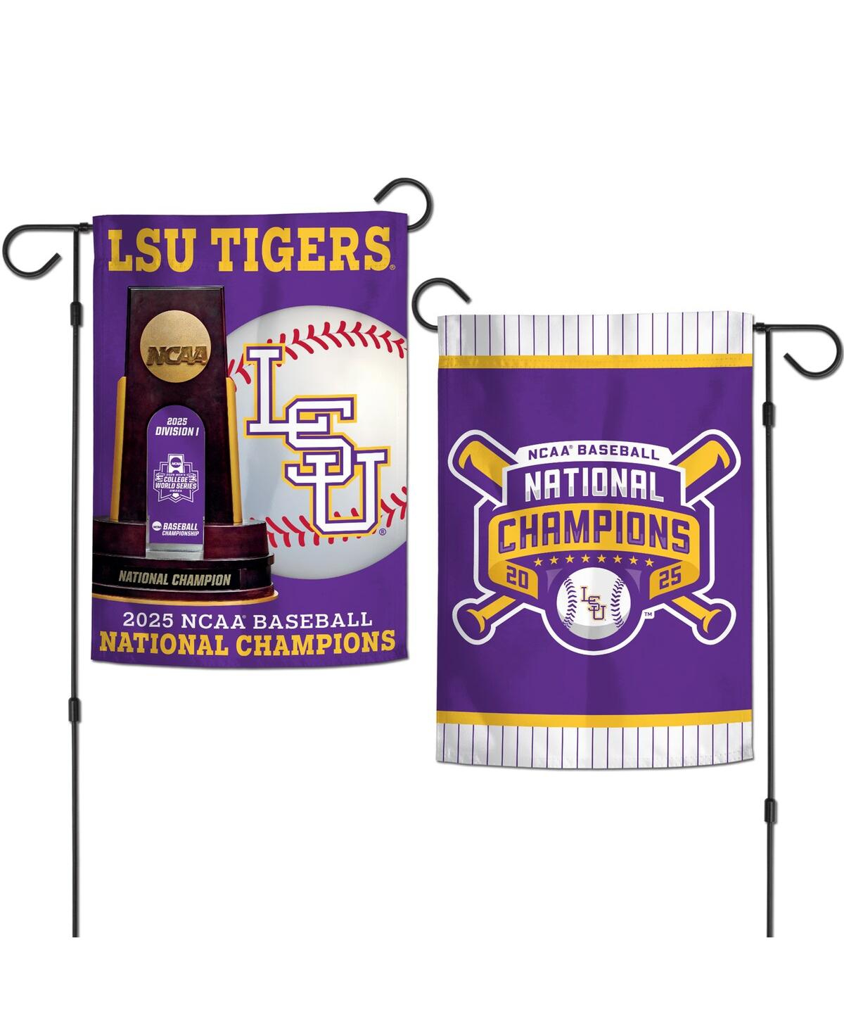 Lsu Tigers 2025 Ncaa Baseball Men's College World Series Champions 12" x 18" Double-Sided Garden Flag
