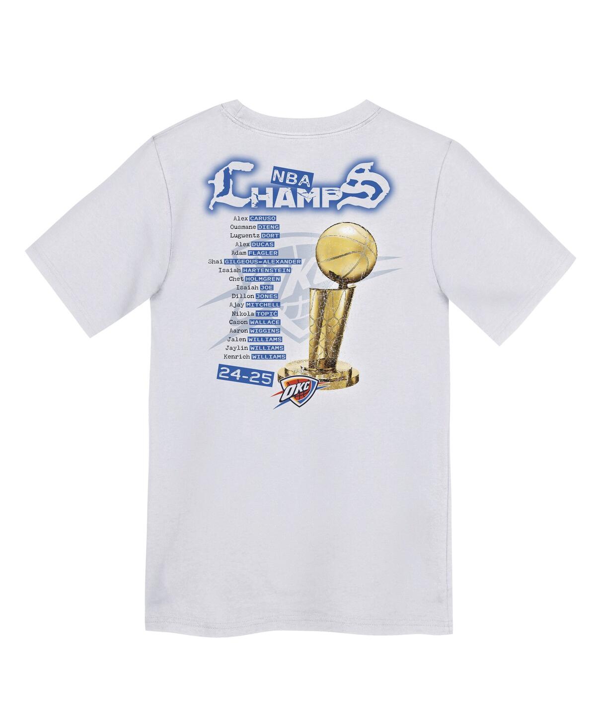 Nike Preschool White Oklahoma City Thunder 2025 Nba Finals Champions Parade Roster T-shirt In White