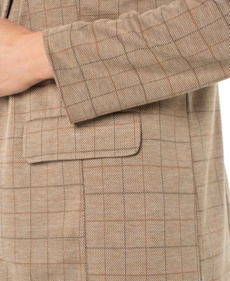 Petite Plaid Ponte Boyfriend Blazer