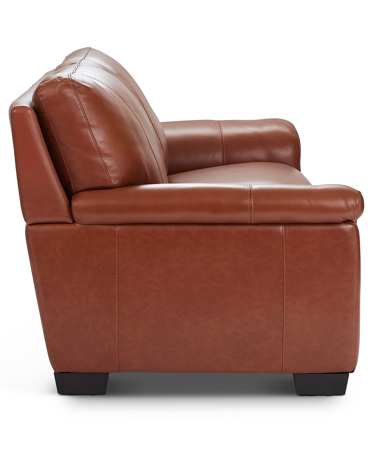 Macy's Cobbie Leather 89" Sofa,  Exclusive In Brown