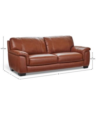 Cobbie Leather 89" Sofa, Macy's Exclusive 