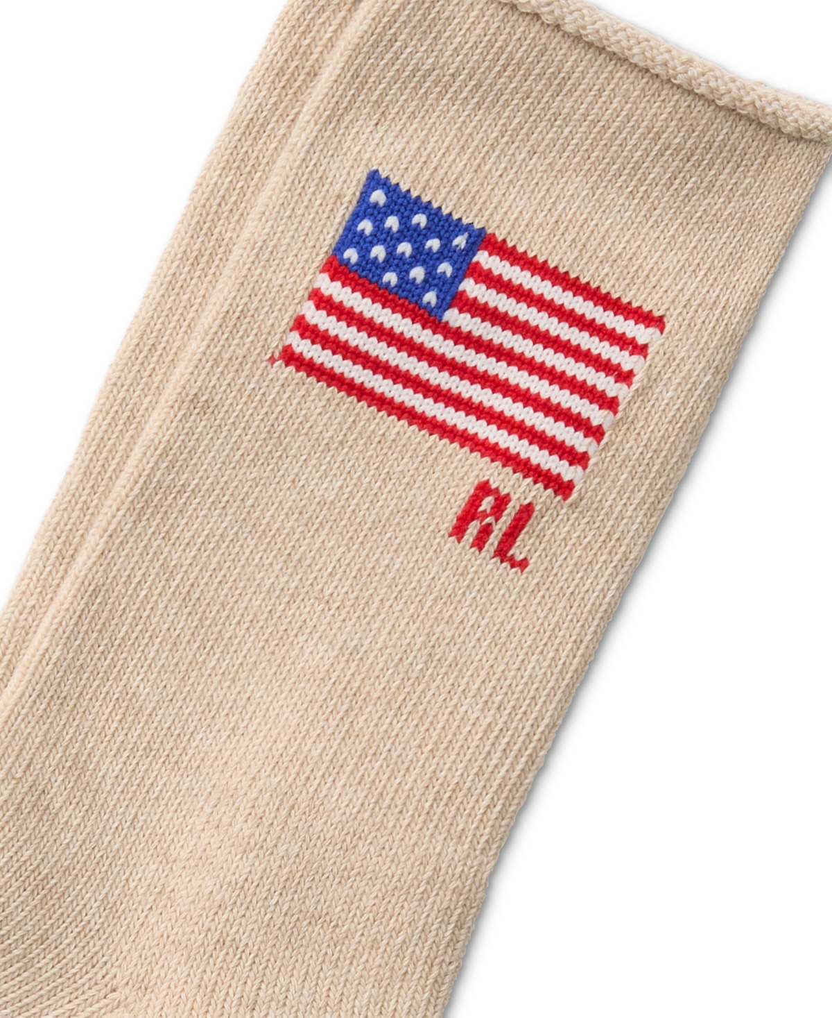 Polo Ralph Lauren Flag-detail Socks In Nude