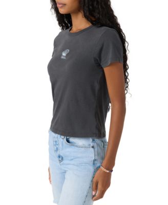 Juniors' Shelly Graphic Cotton Crewneck T-Shirt 