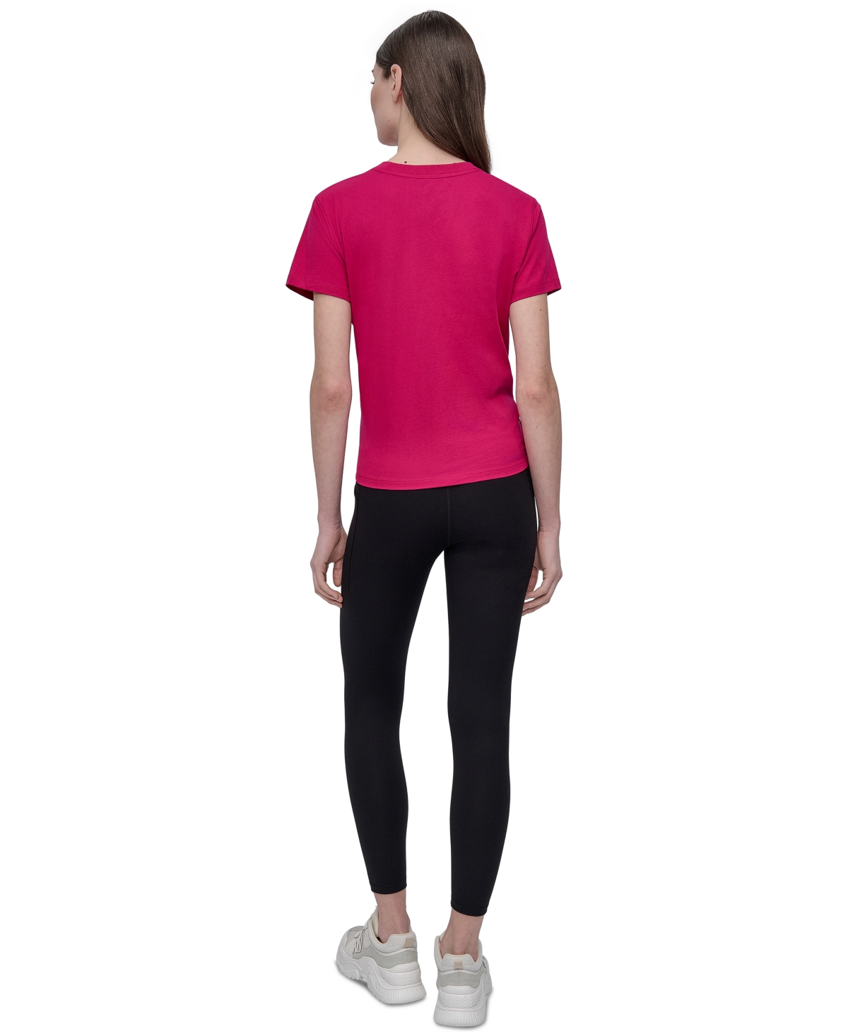 Dkny Women's Studded-logo T-shirt In Red
