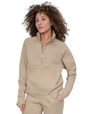 DKNY - Women's Studded-Logo Half-Zip Sweatshirt