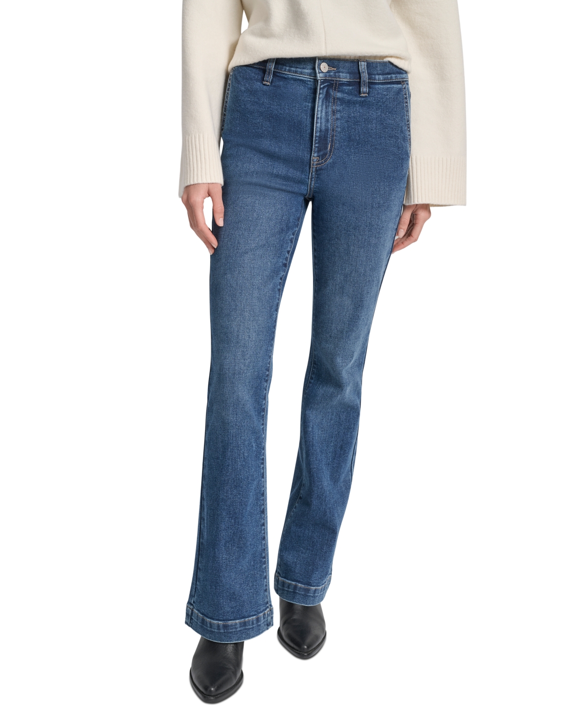 Dkny Jeans Petite High-rise Flare-leg Jeans