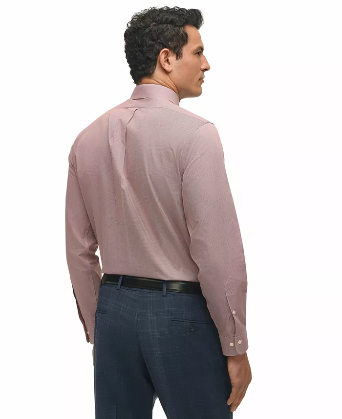 Men's Regular-Fit Spread Collar Micro-Houndstooth Dress Shirt - thumbnail 5