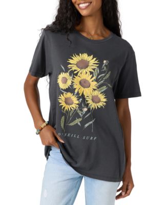 Juniors' Botanic Blossom Graphic Cotton T-Shirt 