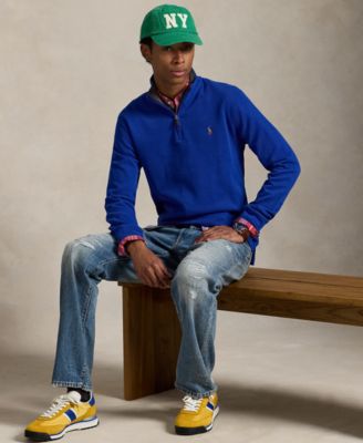 Men's Estate-Rib Cotton Quarter-Zip Pullover