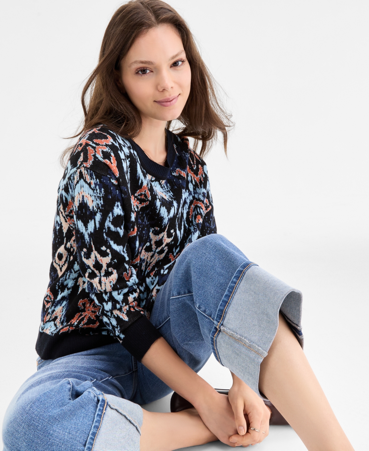 Liverpool Los Angeles Women's Morgan Mid Rise Cuffed Wide Leg Jeans In Multi
