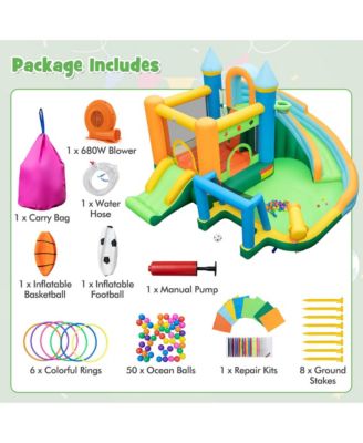 Inflatable Water Slide Kids Blow up Water Park with Climbing Wall Blower Included