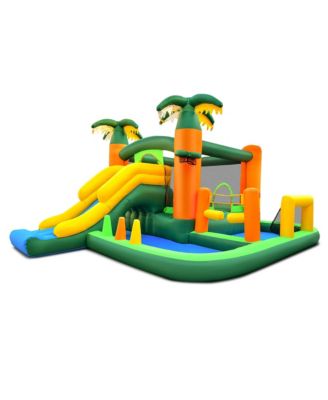 Tropical Inflatable Bounce Castle 8-in-1 Giant Jumping House with 680W Blower