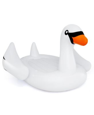 Giant Inflatable Swan Floating Island 4-Person Pool Float with 4 Cups Holders