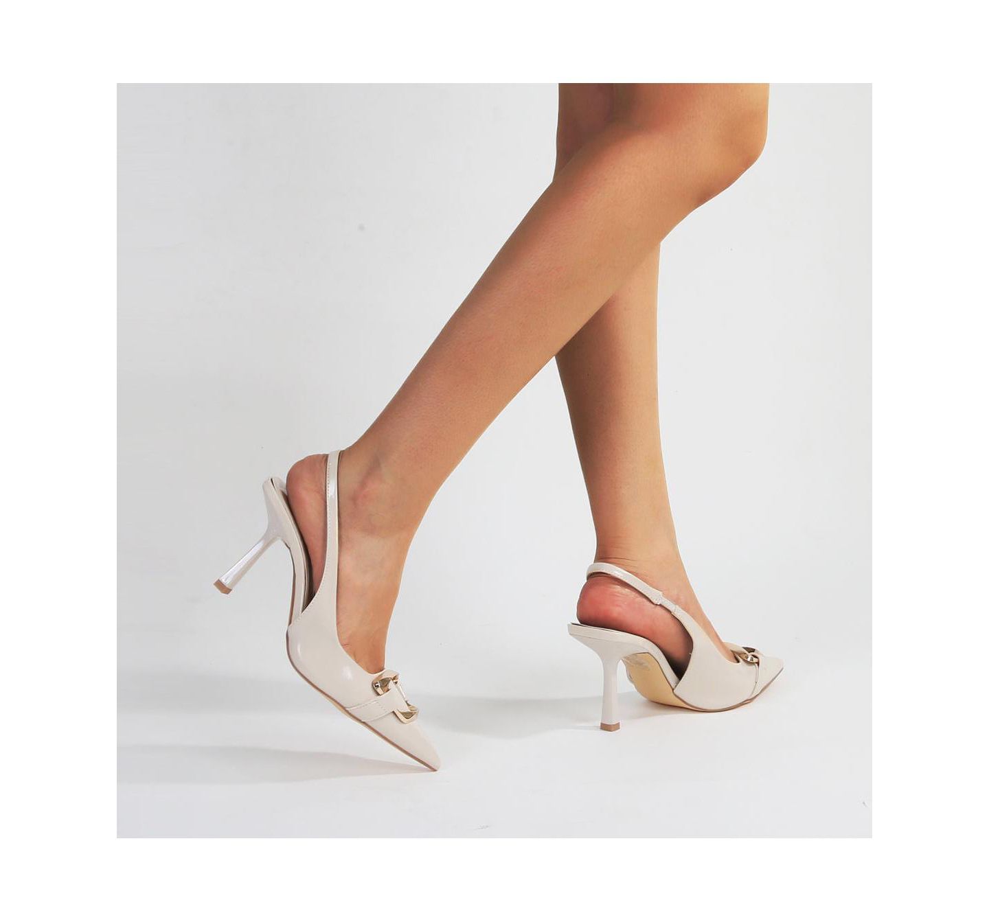 Женские туфли BERNESS Cindy Slingback Pumps, цвет: Бежевый — фото 3