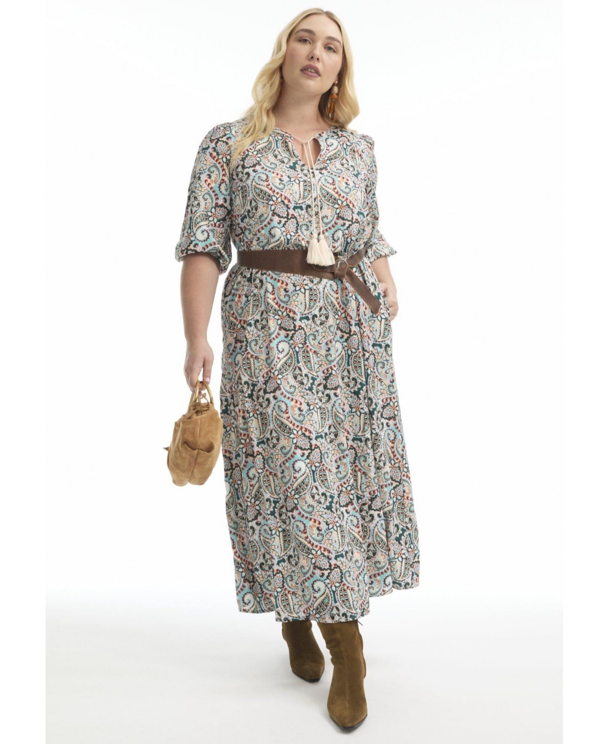 Women's June + Vie Boho Maxi Dress - Paisley neutral