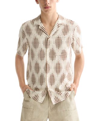 SCOTCH & SODA - Men's Relaxed Fit Short Sleeve Printed Button-Front Camp Shirt