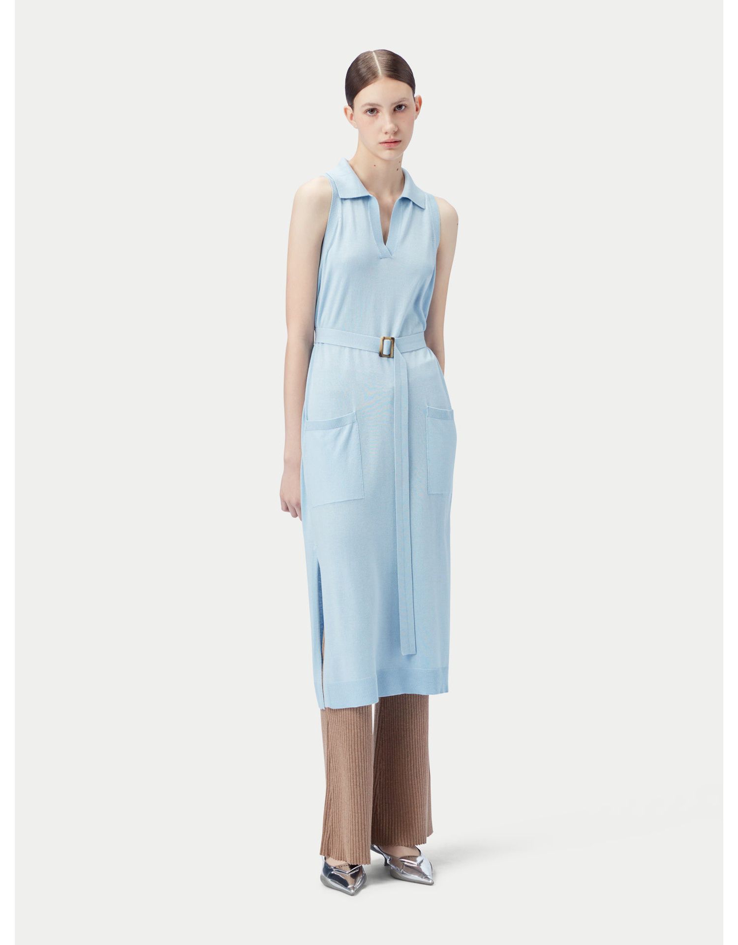 Women's Sleeveless Silk Cashmere Polo Dress
