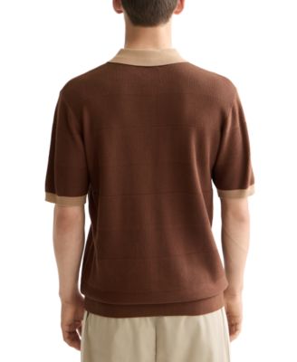 Men's Short Sleeve Tone-on-Tone Polo Shirt