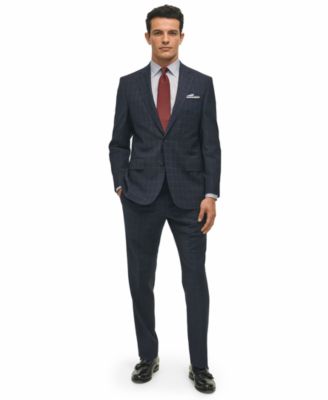 Men's Classic-Fit Windowpane Wool Suit
