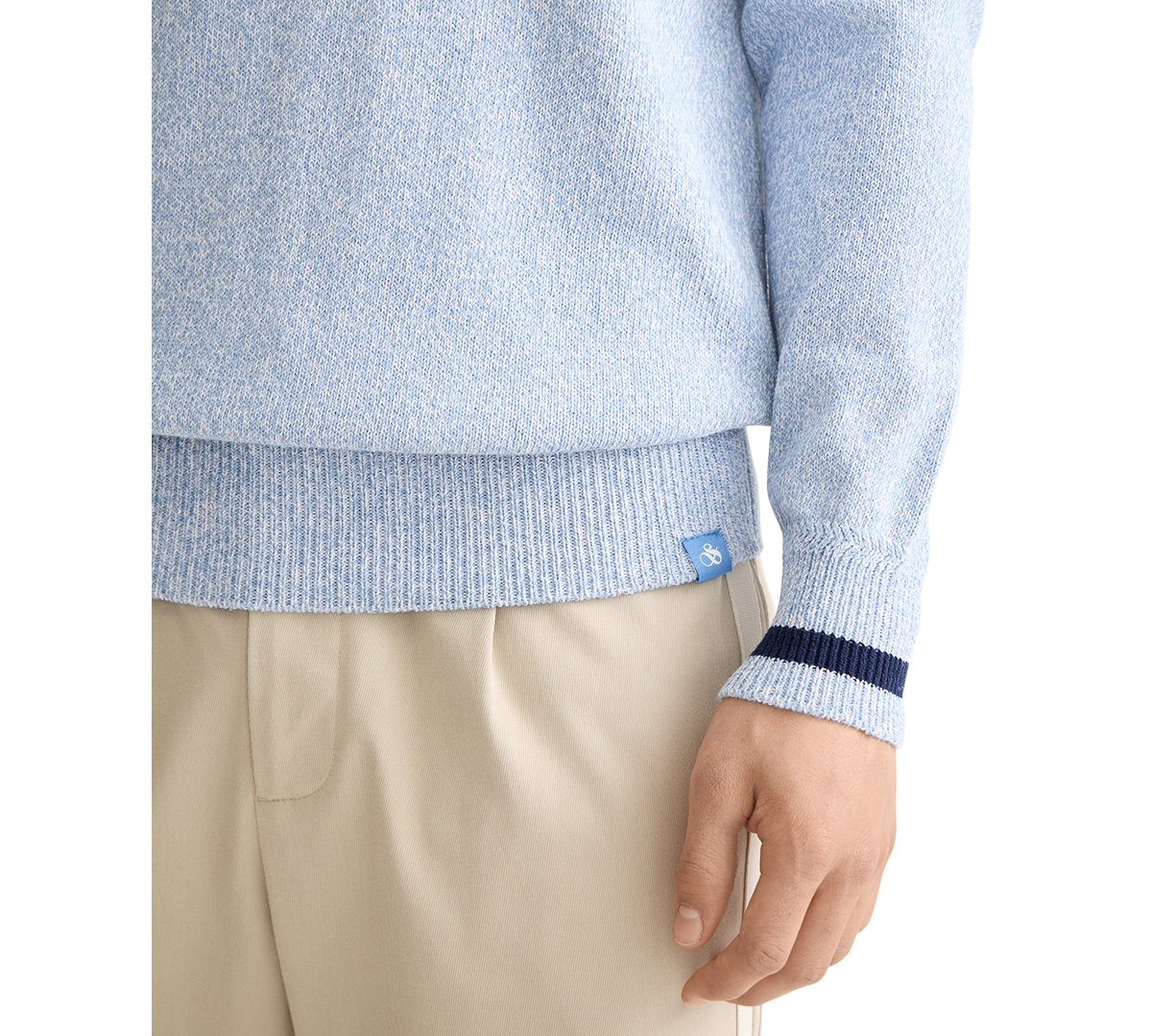 Scotch & Soda Men's Long Sleeve Melange Crewneck Sweater In Blue