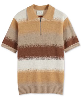 Men's Relaxed Fit Short Sleeve Striped Polo Shirt