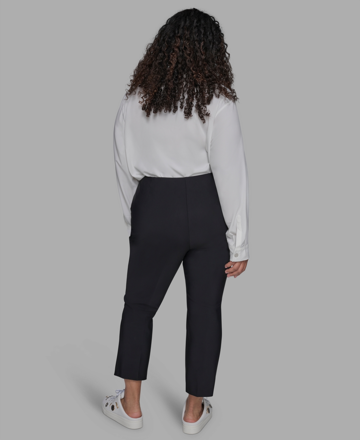 Karl Lagerfeld Plus Size Zip-pocket Slim Pants In Black