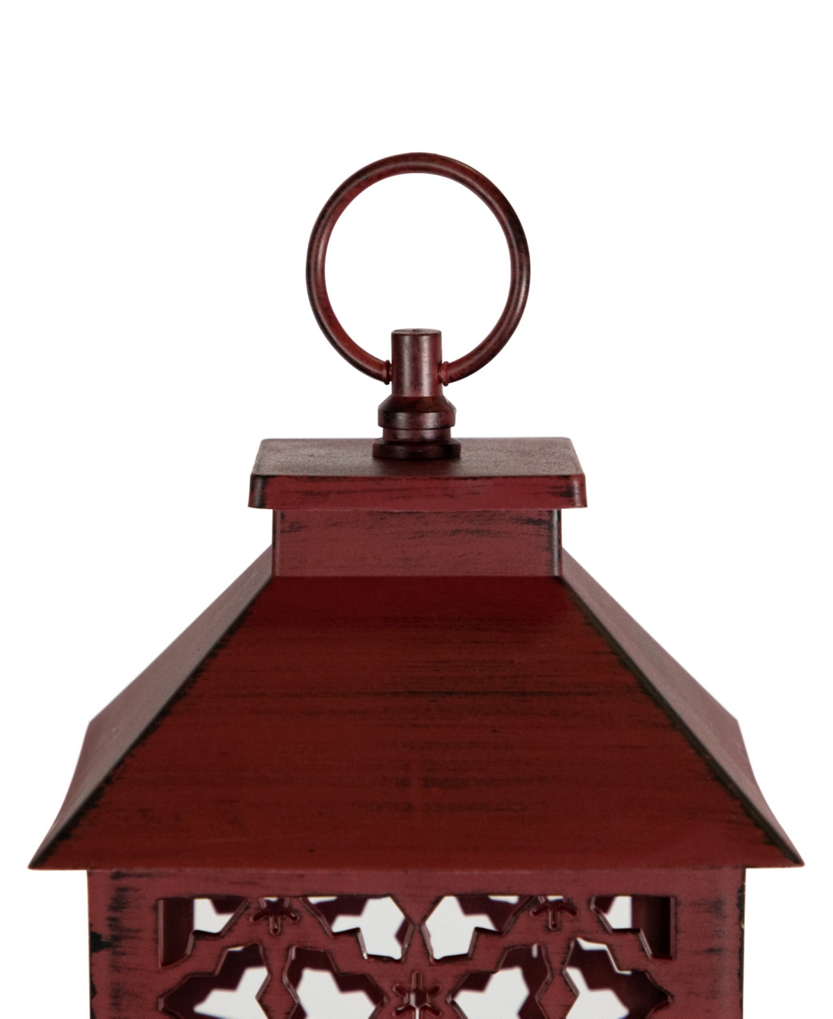 Northlight 11" Snowflakes Joy Christmas Candle Lantern In Red