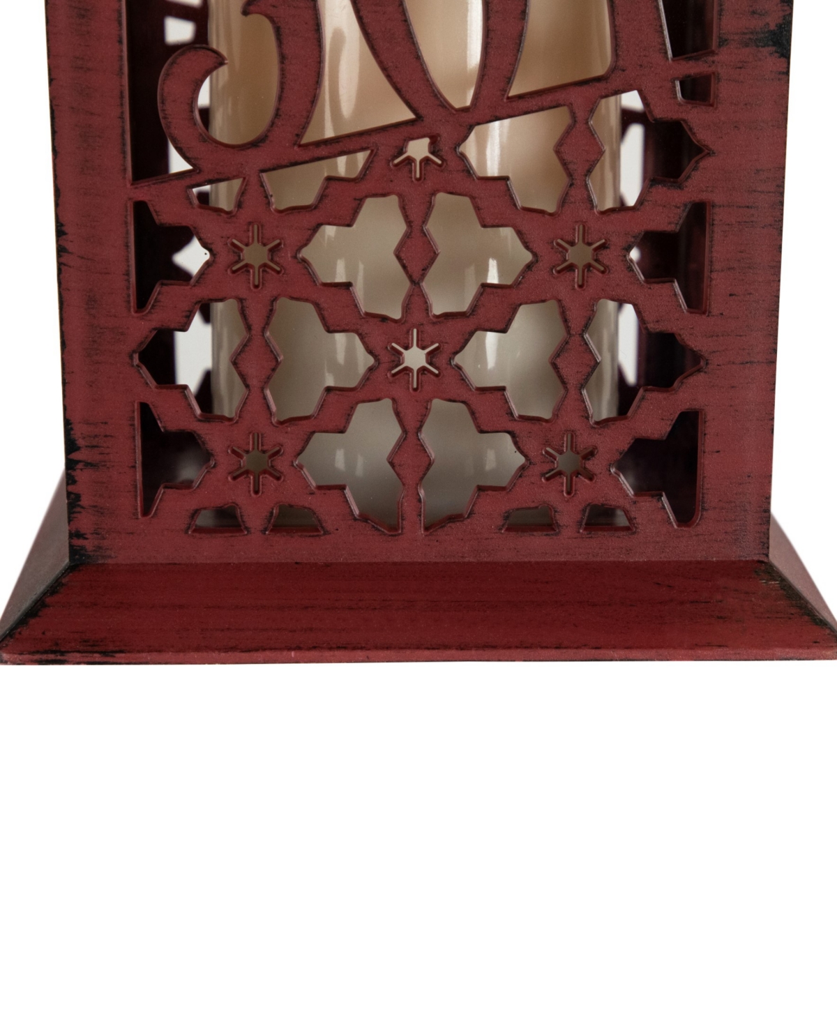 Northlight 11" Snowflakes Joy Christmas Candle Lantern In Red