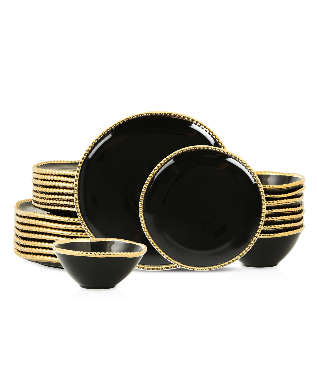 Akoya 24 Pc. Dinnerware Set, Service for 8 - Black