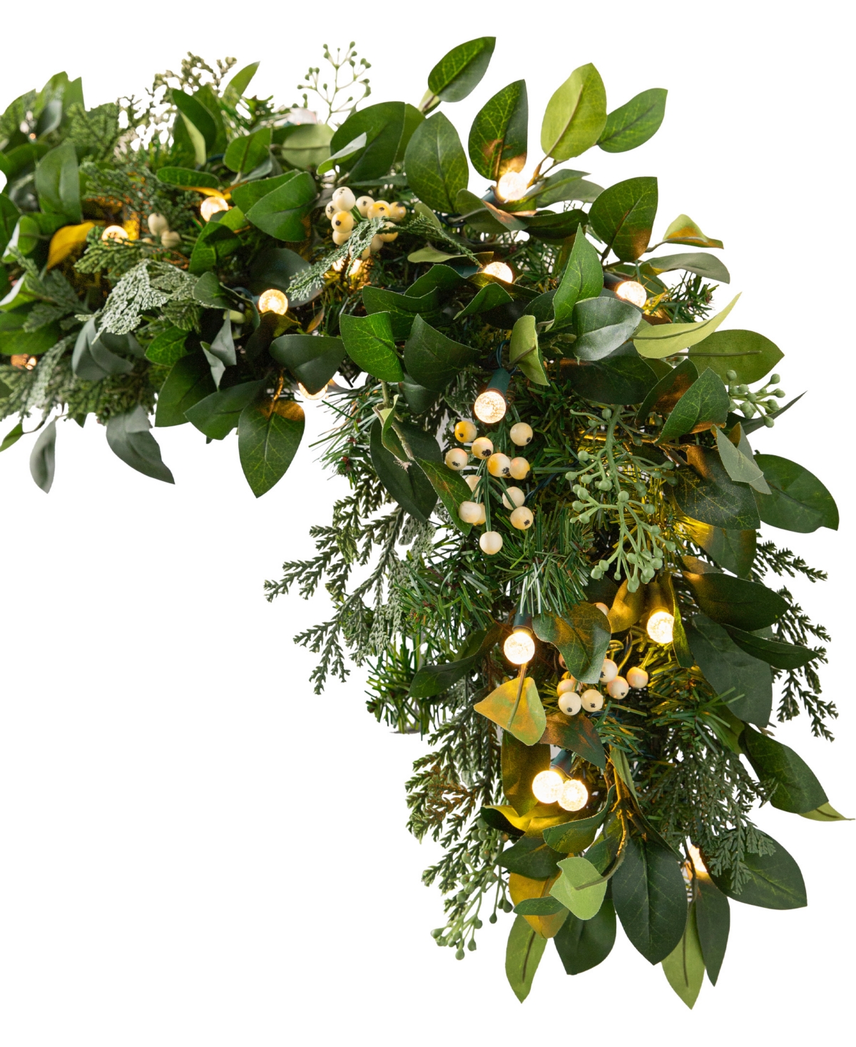 Balsam Hill ft Outdoor Berry Cypress Pre-Lit Garland