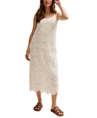 Women's Lily Spaghetti Strap Ribbon Work Midi Dress