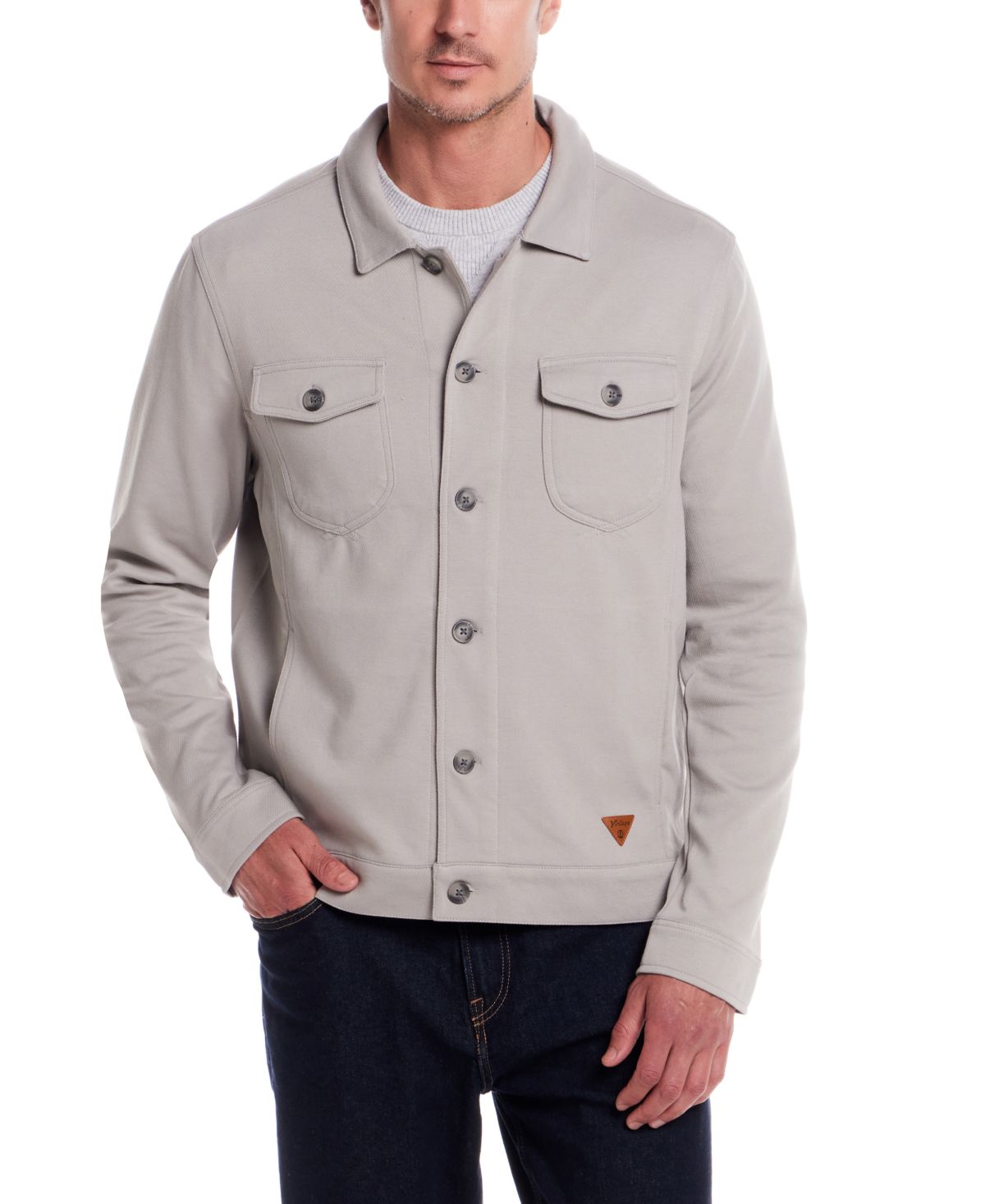 Мужской пиджак из саржи с длинным рукавом и пуговицами спереди