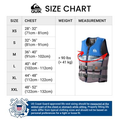 Quiksilver Men's Life Vest, USCG & Transport Canada Approved PFD Life Jacket