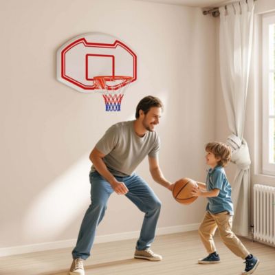 Large Wall Mounted Basketball Hoop with 36" x 24" Shatter-proof Backboard or Kids