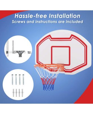 Large Wall Mounted Basketball Hoop with 36" x 24" Shatter-proof Backboard or Kids