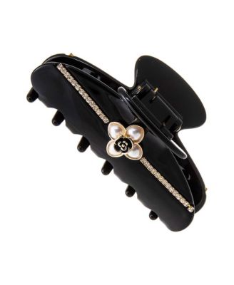 Pearl Flower W/ Rhinestone Large Claw Clip By Adina Eden